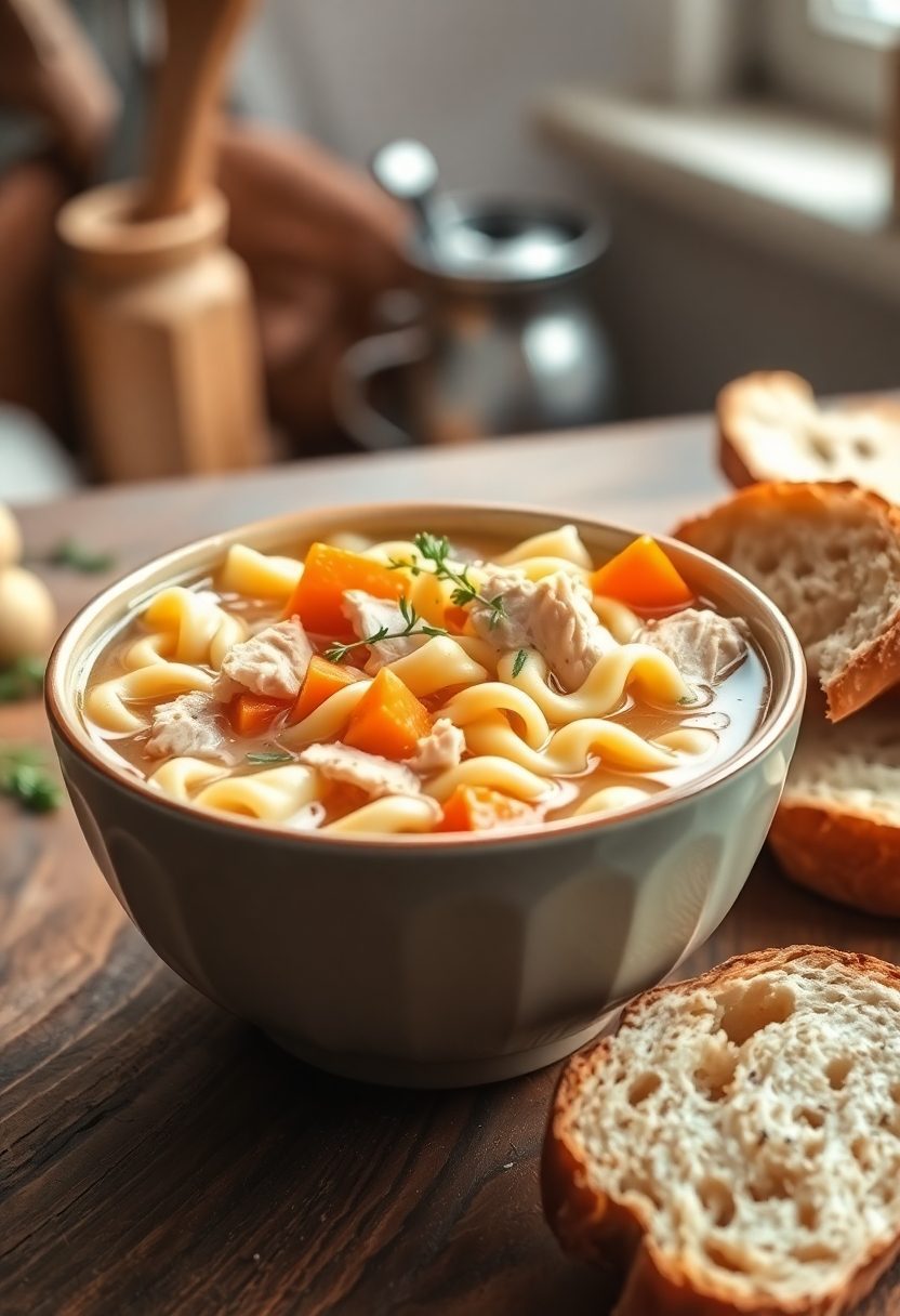 comforting homemade chicken broth