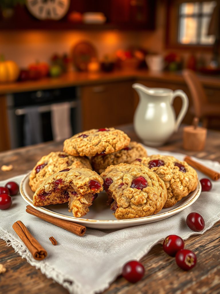 cranberry oatmeal spice cookies