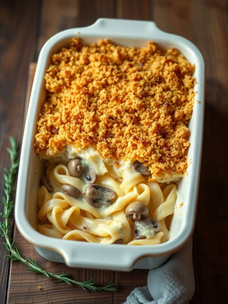 creamy mushroom pasta dish