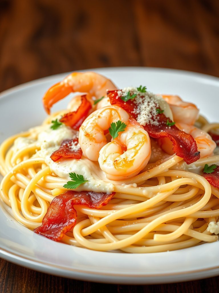creamy seafood pasta dish