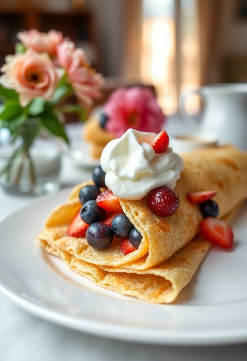 crepes filled with fruit