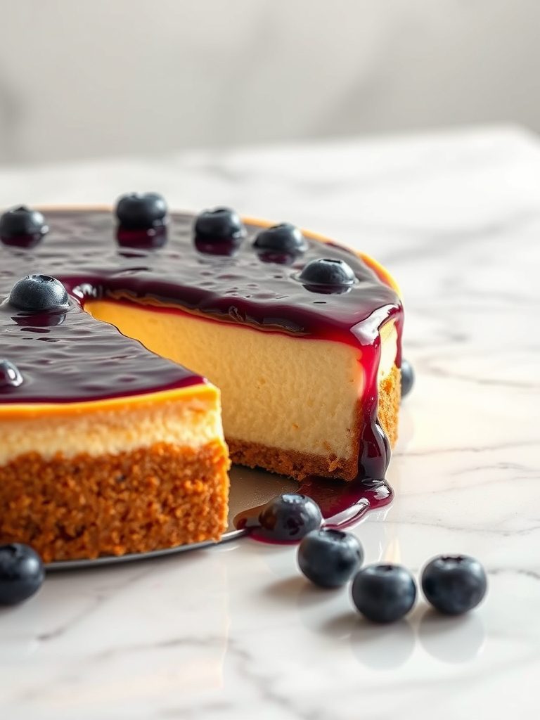 delicious blueberry cheesecake dessert