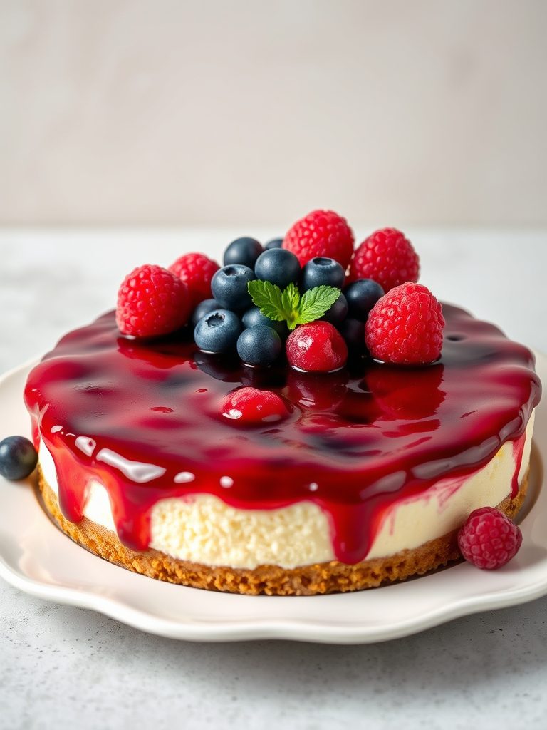 delicious fruit cheesecake dessert