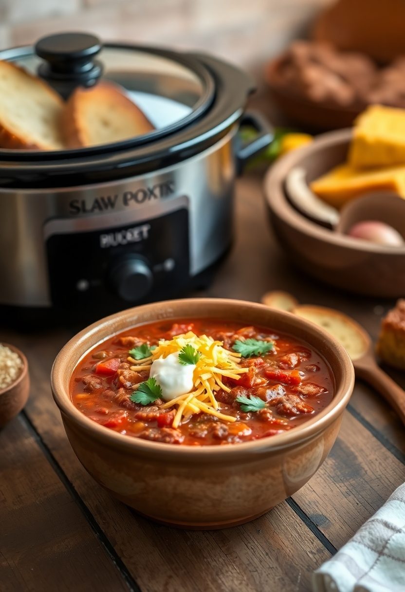 delicious hearty slow chili