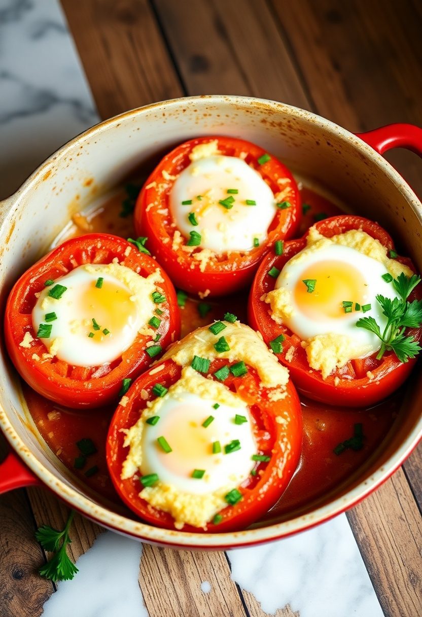 eggs baked in tomatoes
