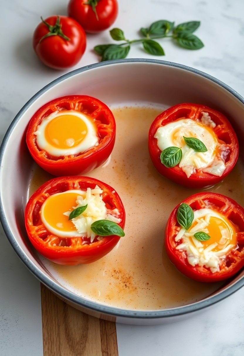 eggs baked in tomatoes