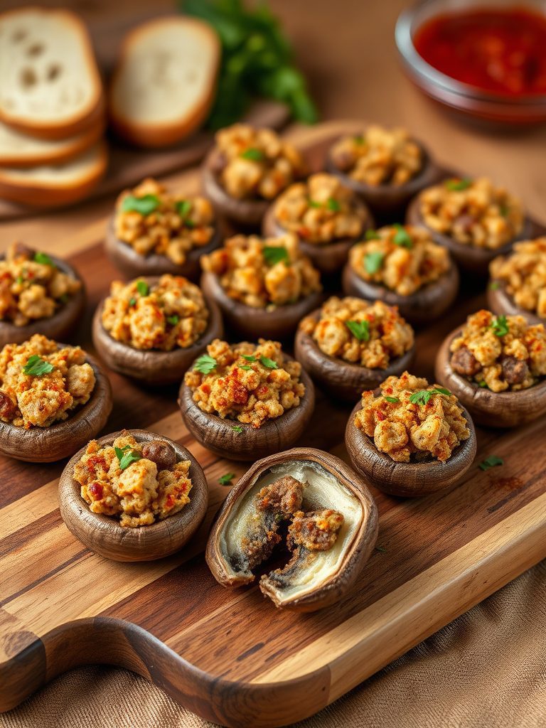 filling mushrooms with ease