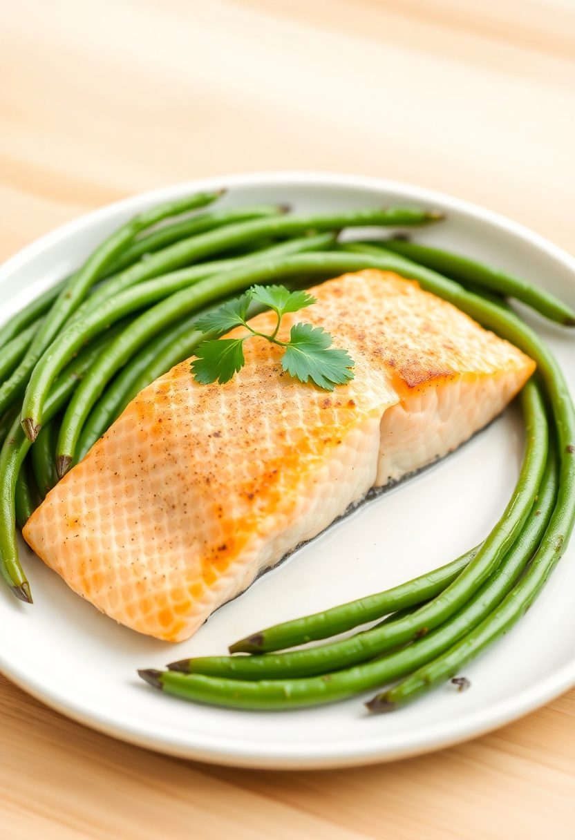 fish with green vegetables