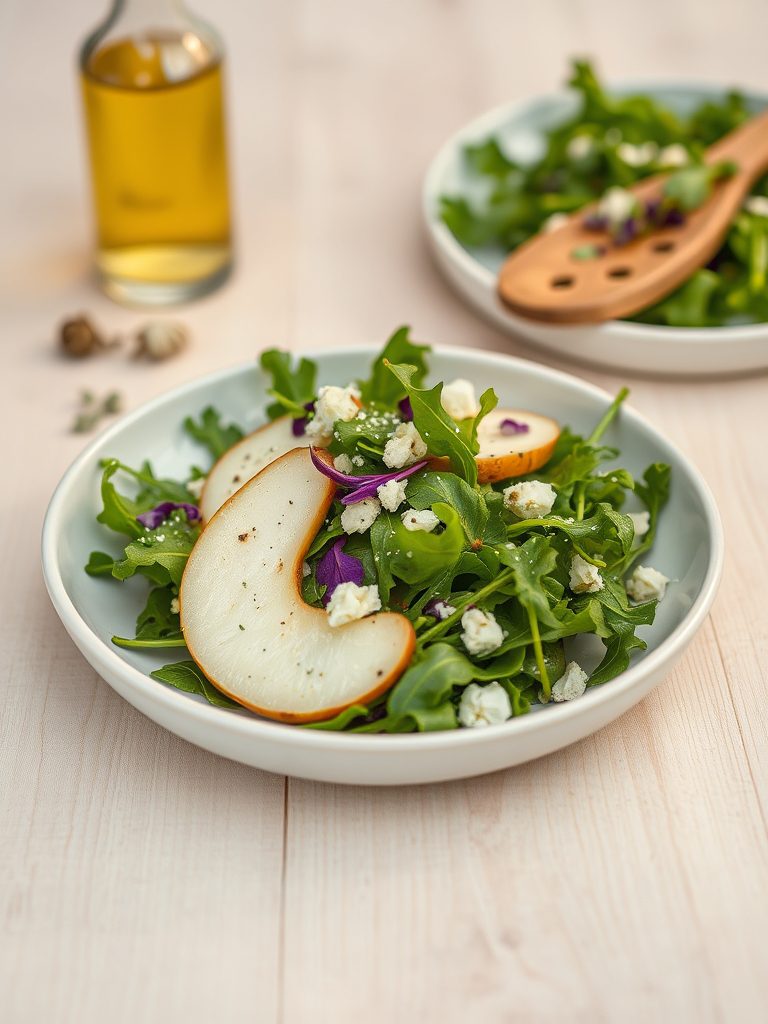 fresh greens and cheese