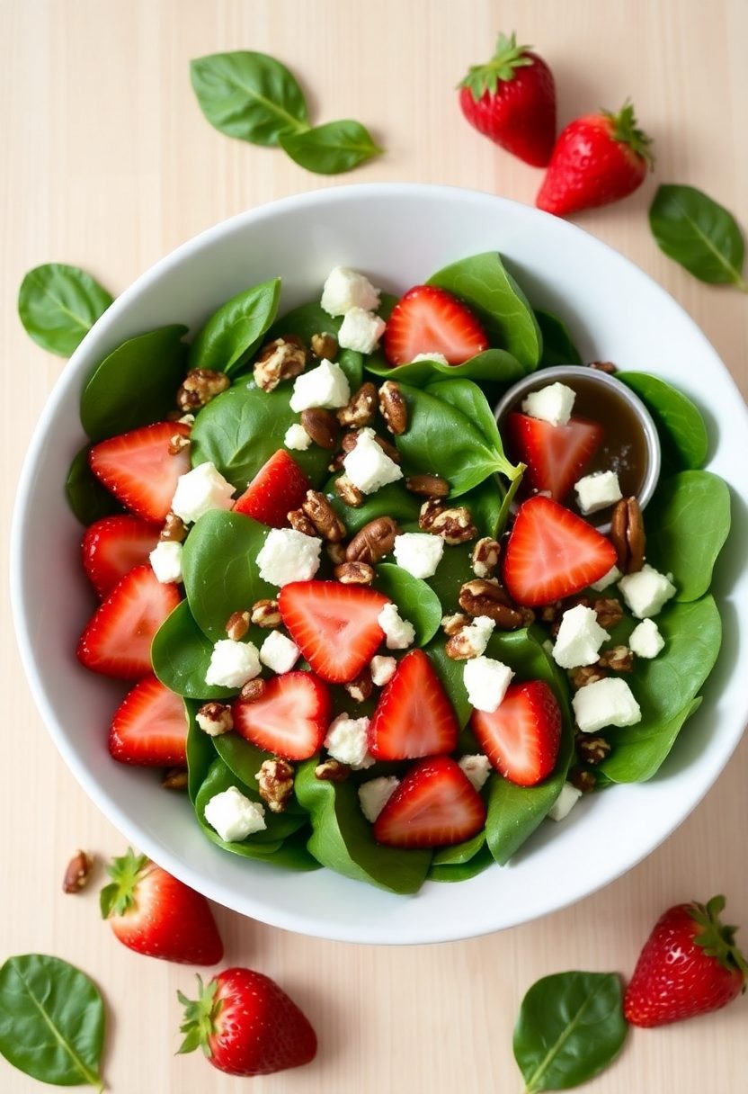 fresh strawberry spinach mix