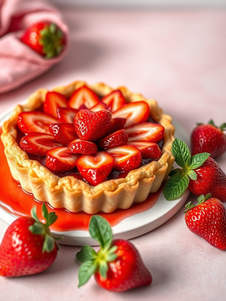 freshly baked strawberry tarts