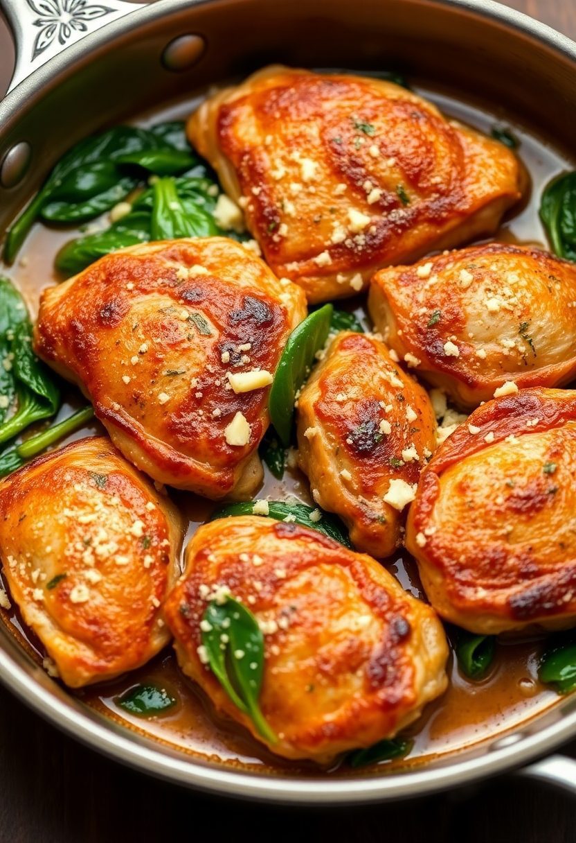 garlic spinach chicken dish