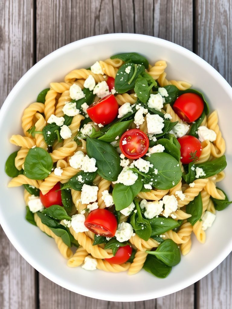 greek inspired pasta dish