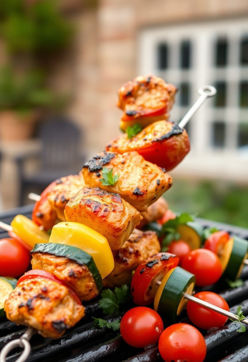 grilled chicken and vegetables