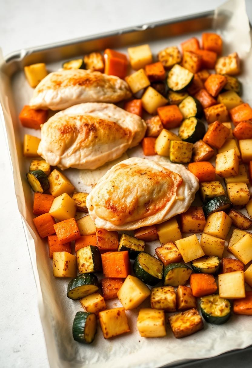 grilled chicken and vegetables