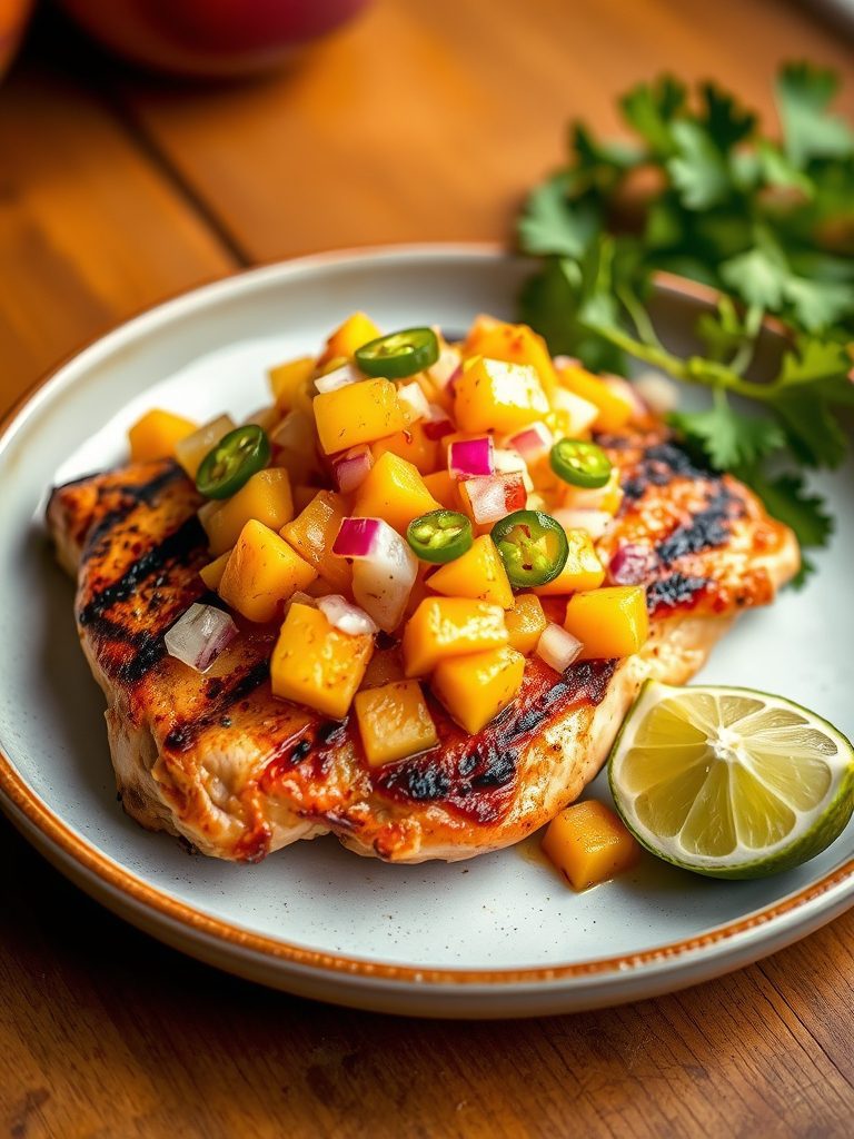 grilled chicken peach dish