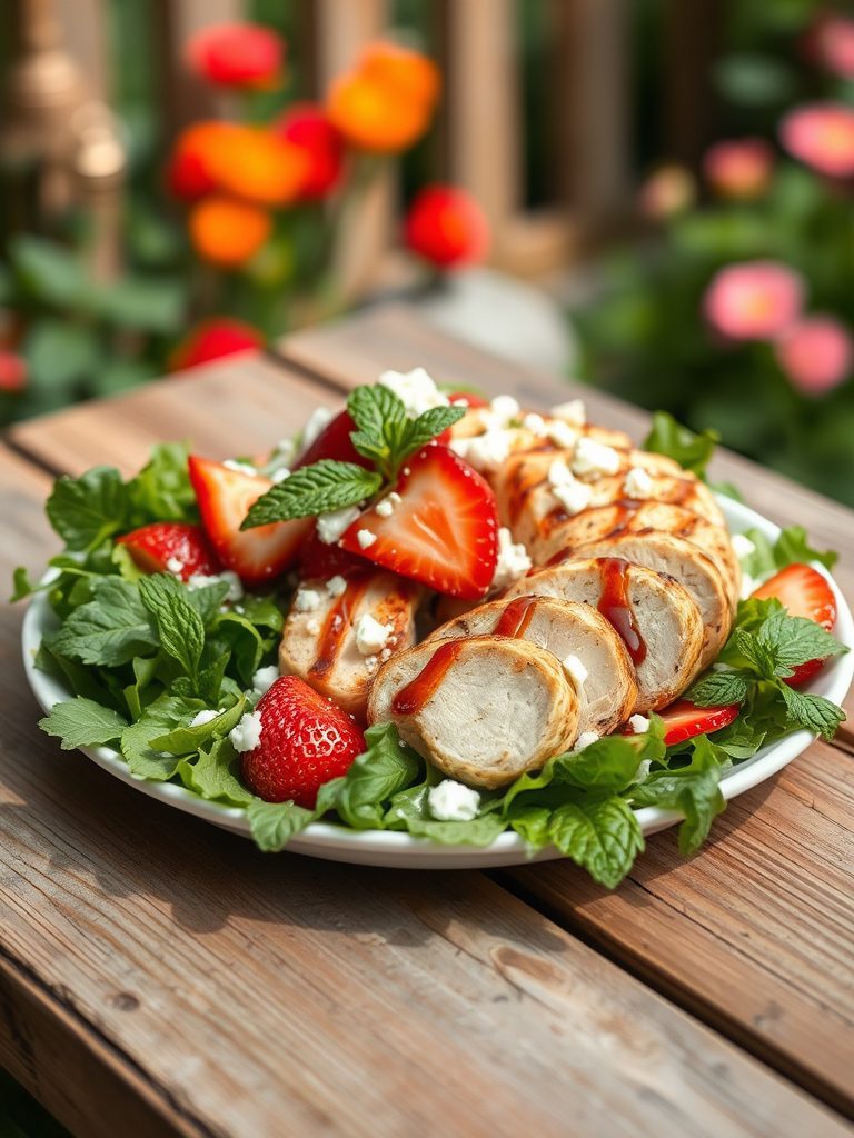 grilled chicken strawberry mix