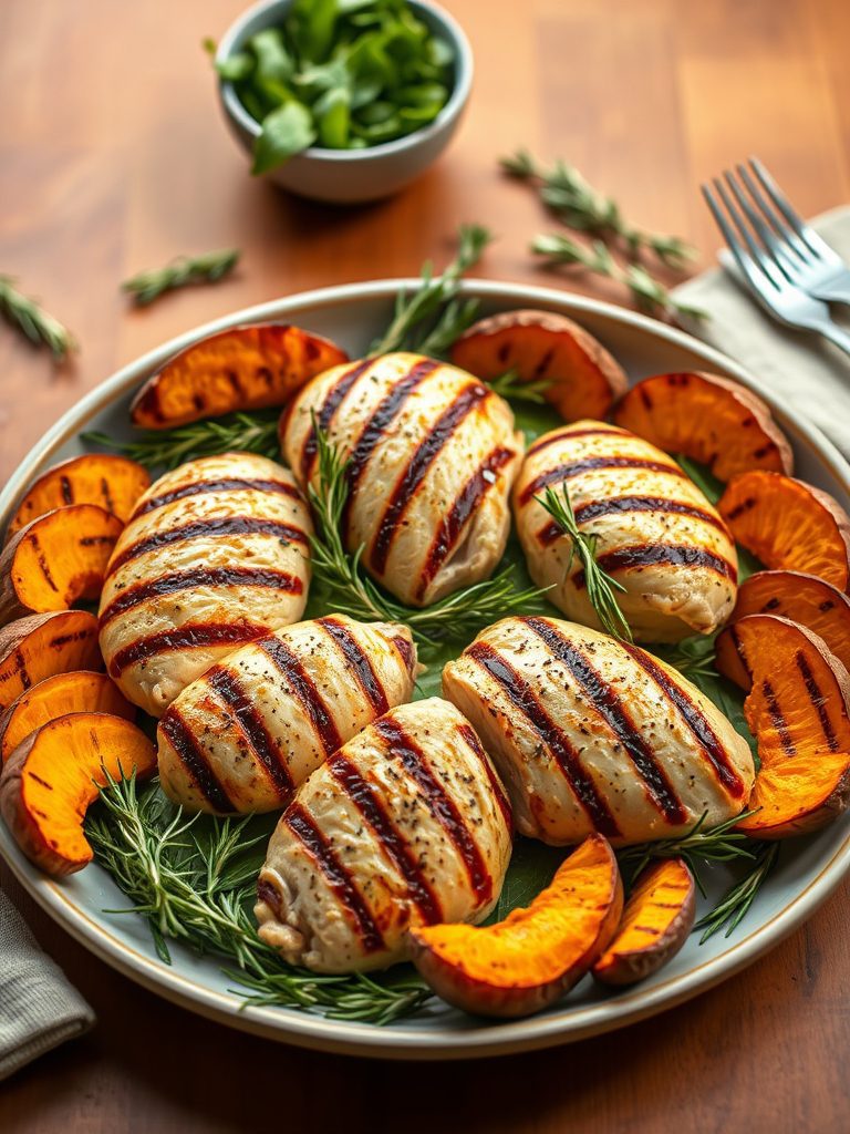 grilled chicken sweet potatoes
