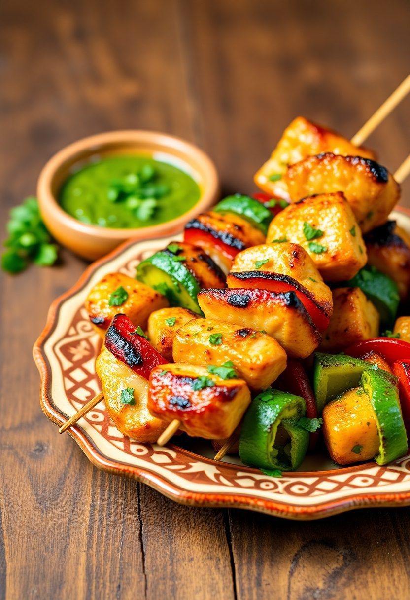 grilled chicken vegetable kabobs
