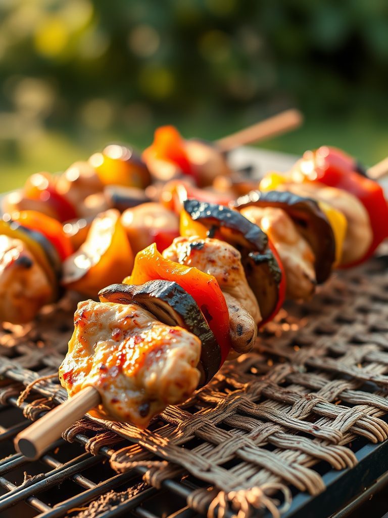 grilled chicken vegetable skewers