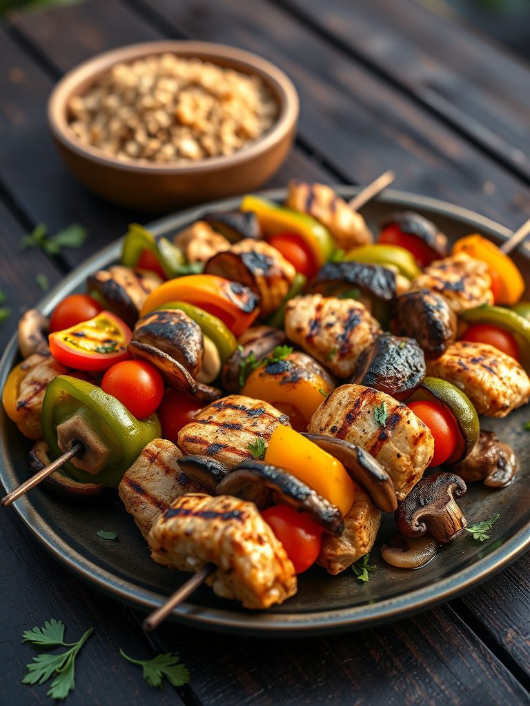grilled chicken vegetable skewers