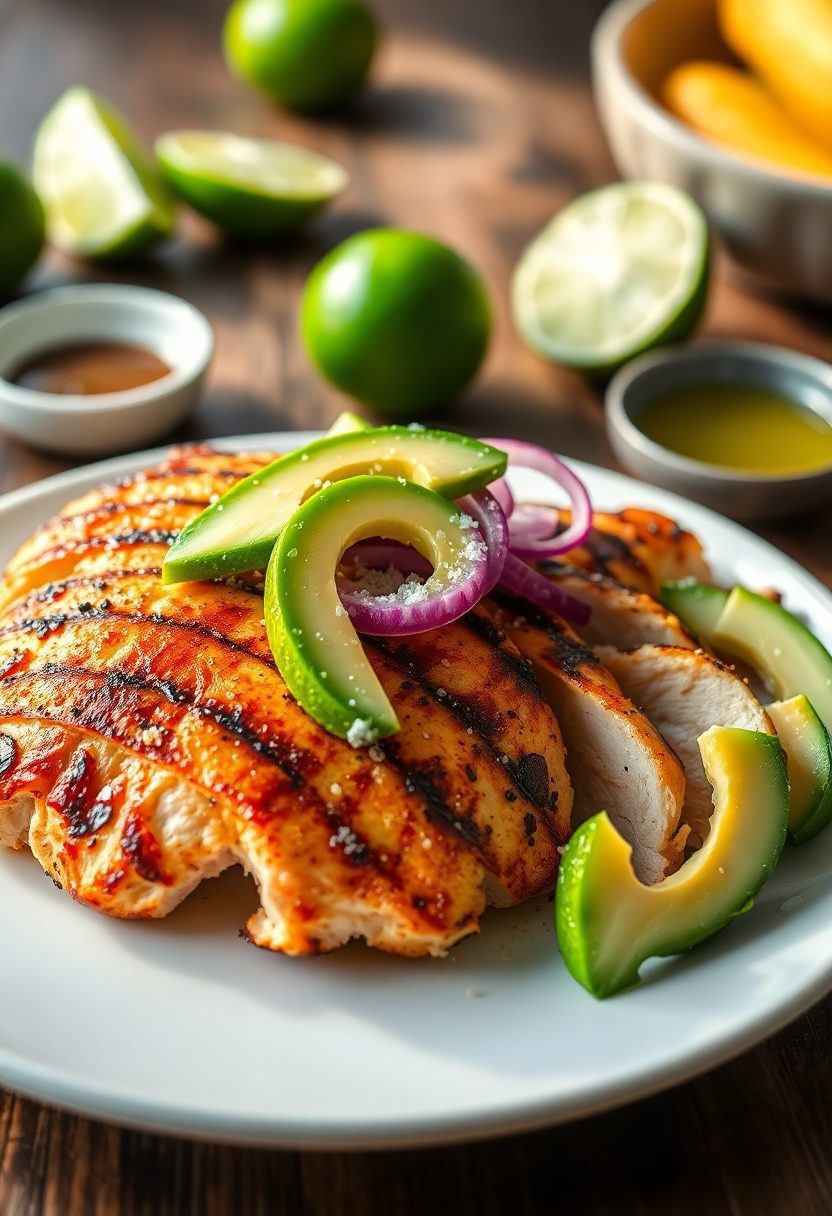 grilled chicken with avocado