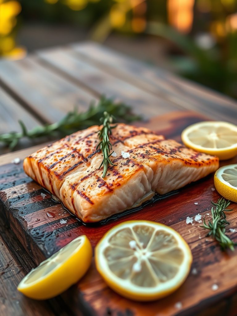 grilled fish with cedar