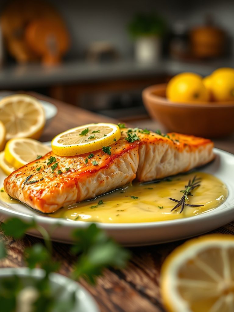 grilled fish with lemon