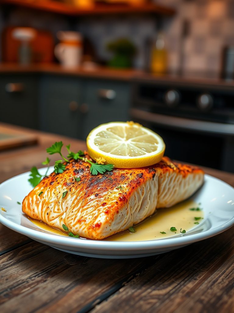 grilled fish with lemon