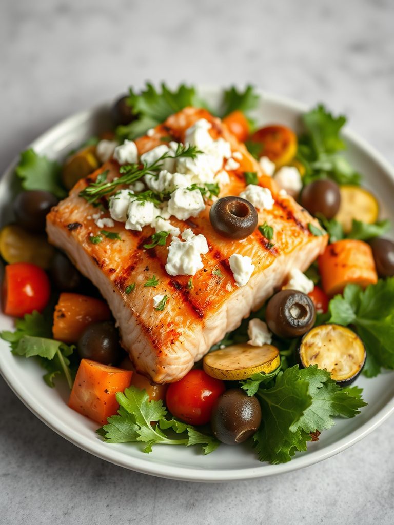grilled fish with olives