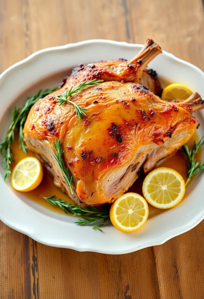 grilled herbs on lamb