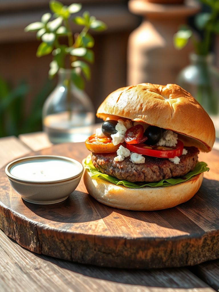 grilled lamb meat patty