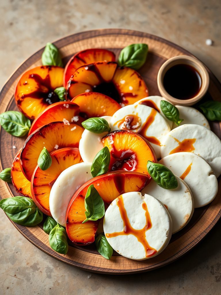 grilled peaches caprese salad