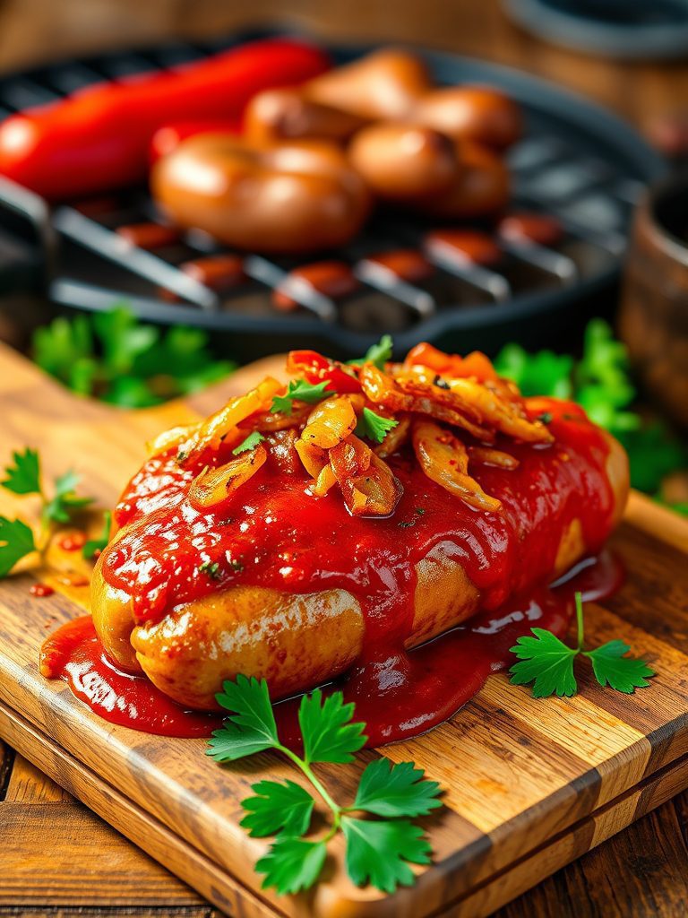 grilled sausages are spicy