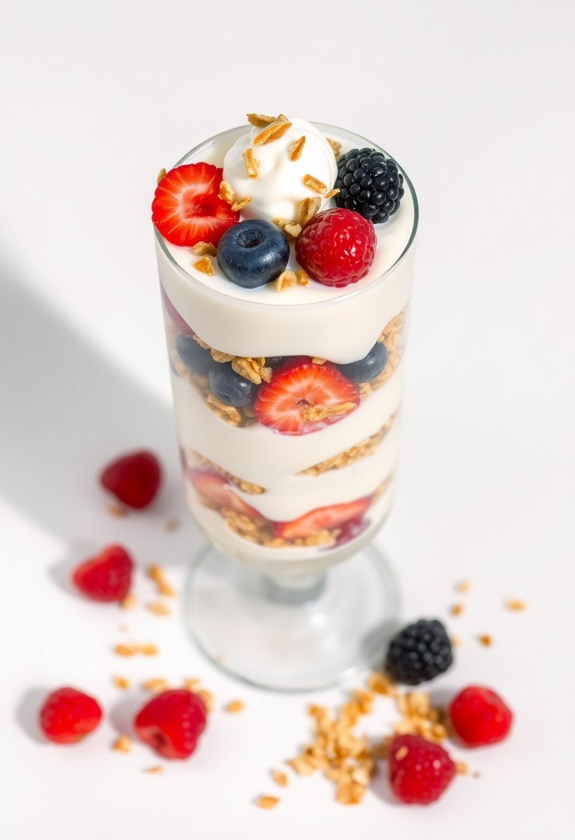 healthy breakfast with granola