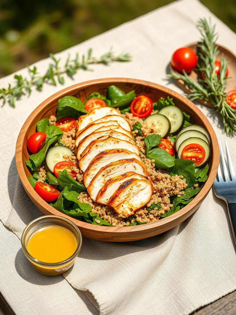 healthy chicken salad bowl