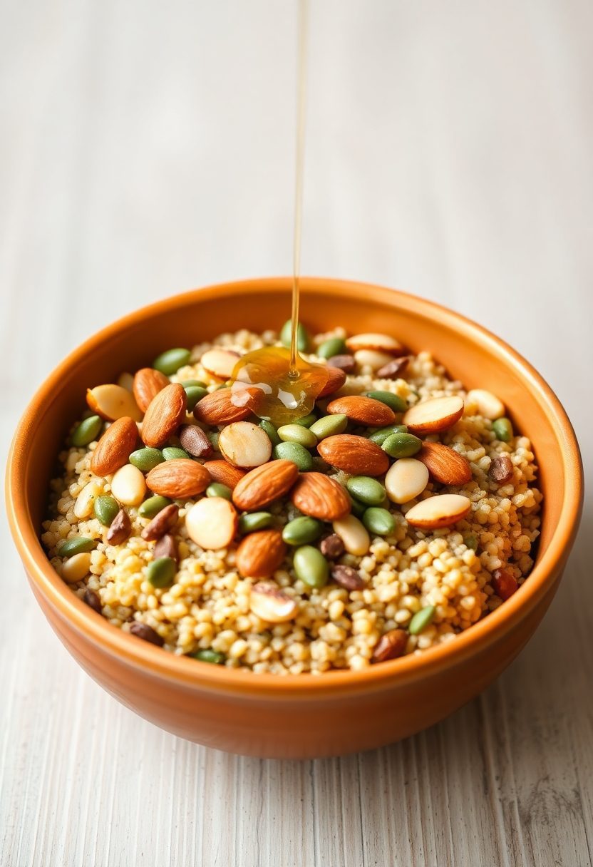 healthy quinoa nut bowl