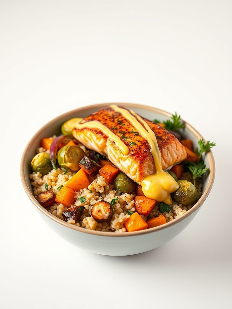 healthy salmon quinoa dish