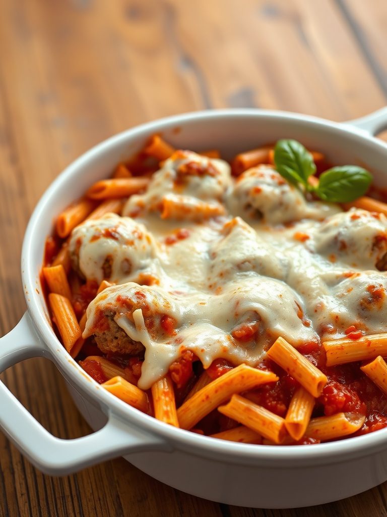 italian pasta with meatballs