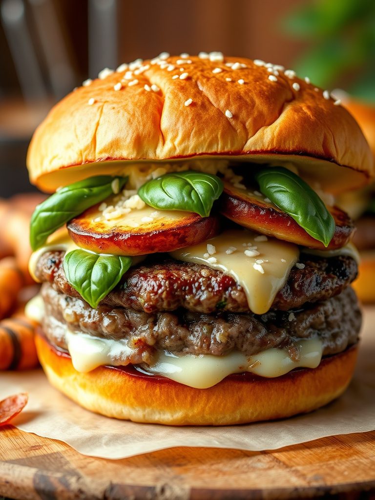 italian style cheese burger
