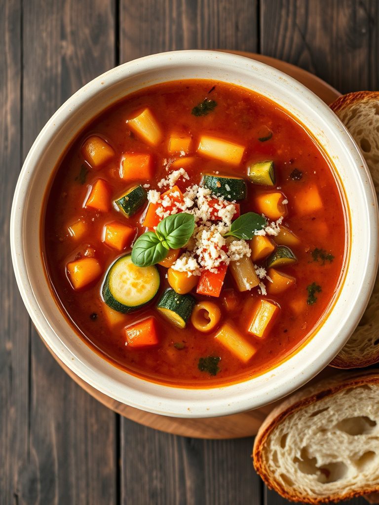 italian vegetable soup dish