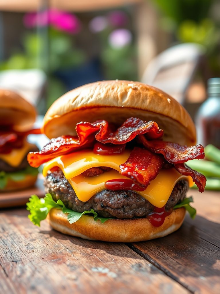 juicy beef burger treat