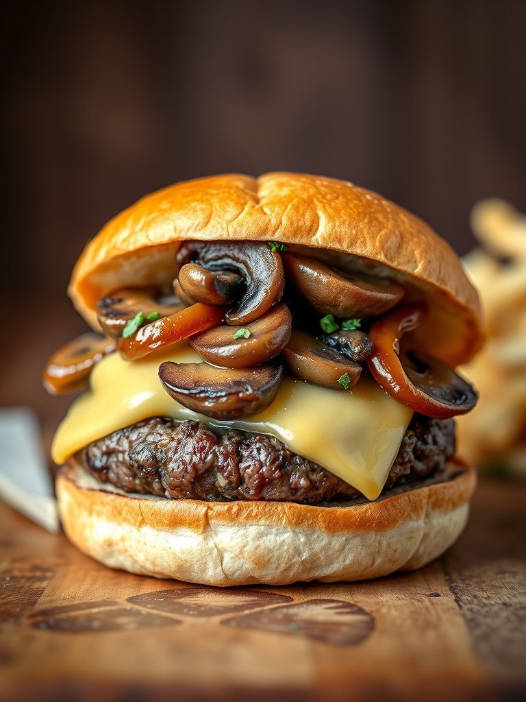 juicy beef patty sandwich