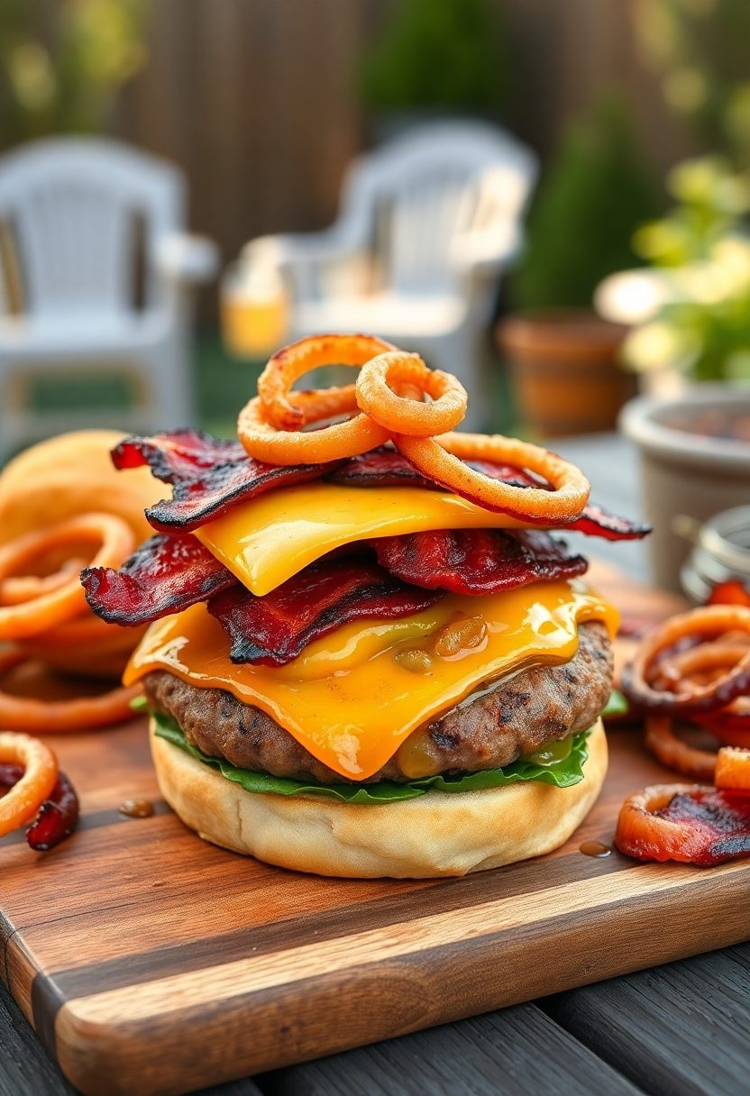 juicy burger with onions