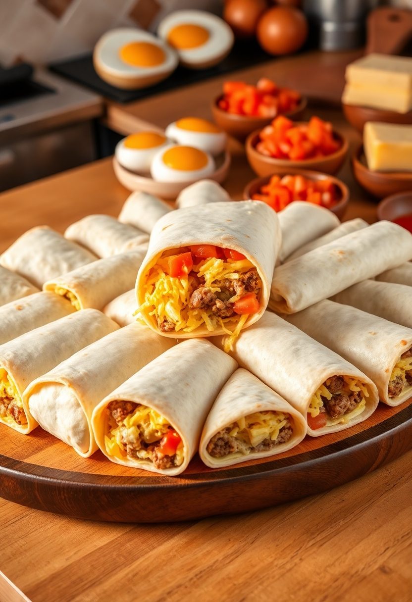 large breakfast food servings
