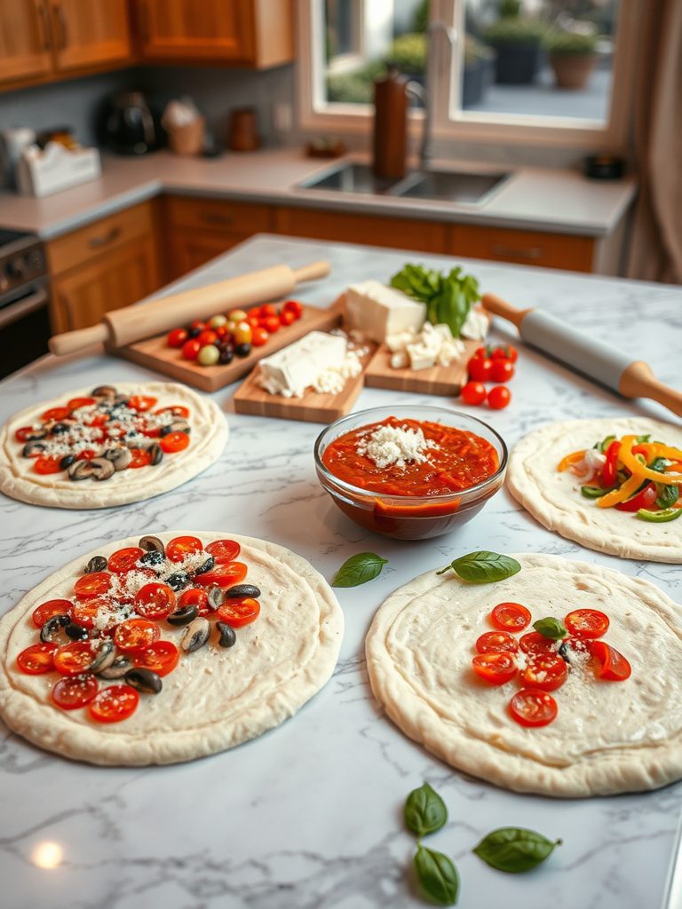 making your own pizza