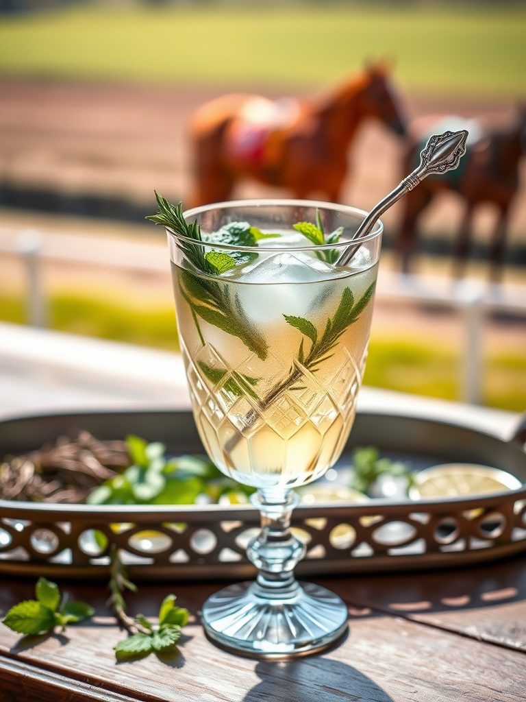 minty bourbon cocktail drink