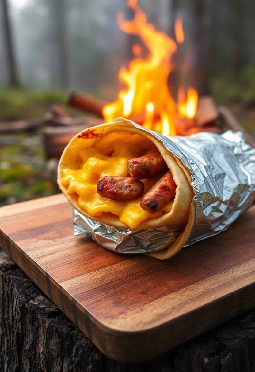 morning food on fire