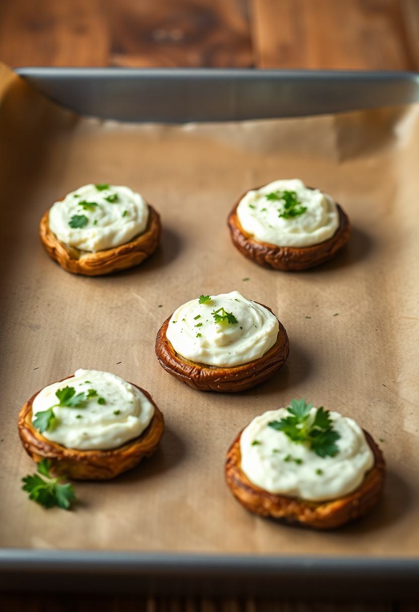 mushrooms filled with cheese