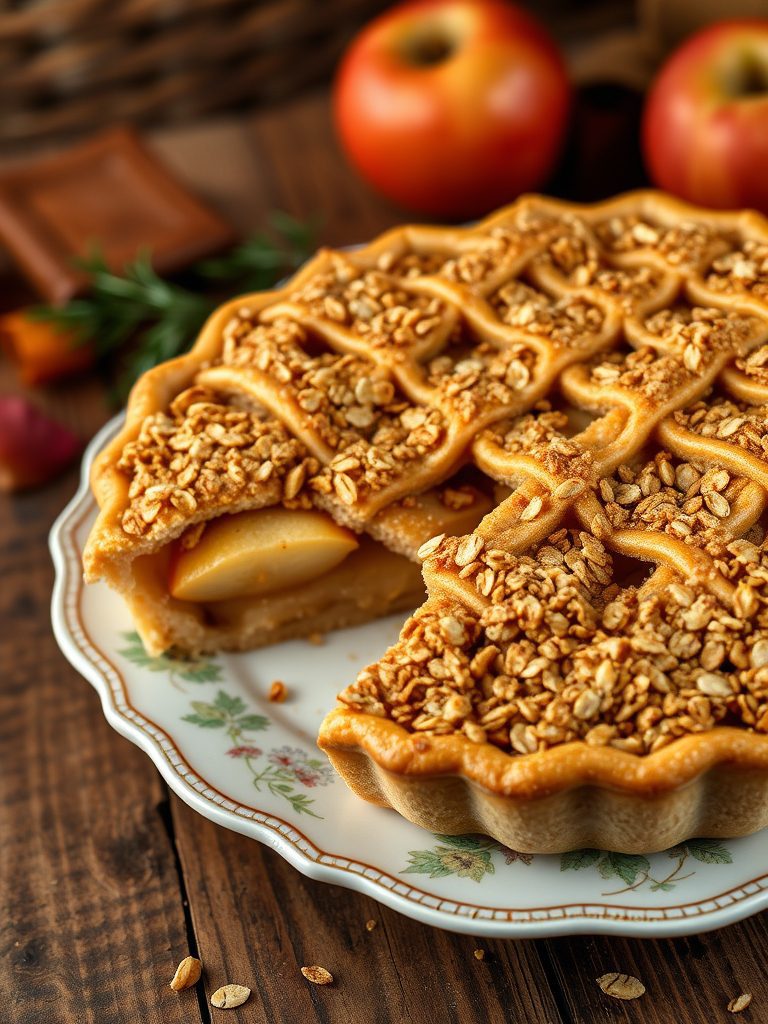 oat topped apple pie